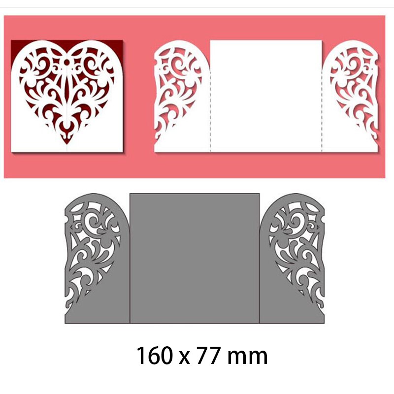 Wedding Invitation Dies Metal Cutting Dies Scrapbooking Valentine's Day Decoration Craft Dies Cut for Card Making: Burgundy