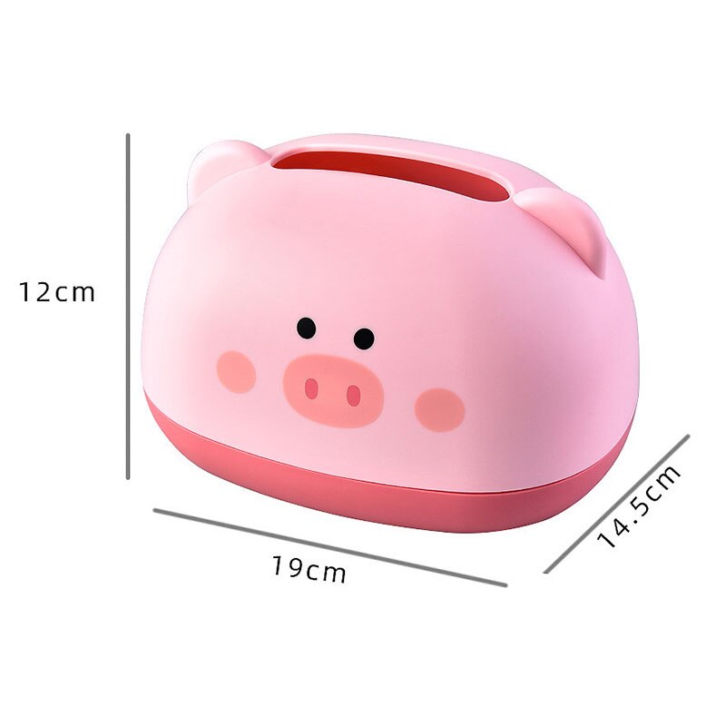 Boîte à mouchoirs en papier, ours cochon tendre rose, dessin animé, trois dimensions, cœur de fille, décoration de salle