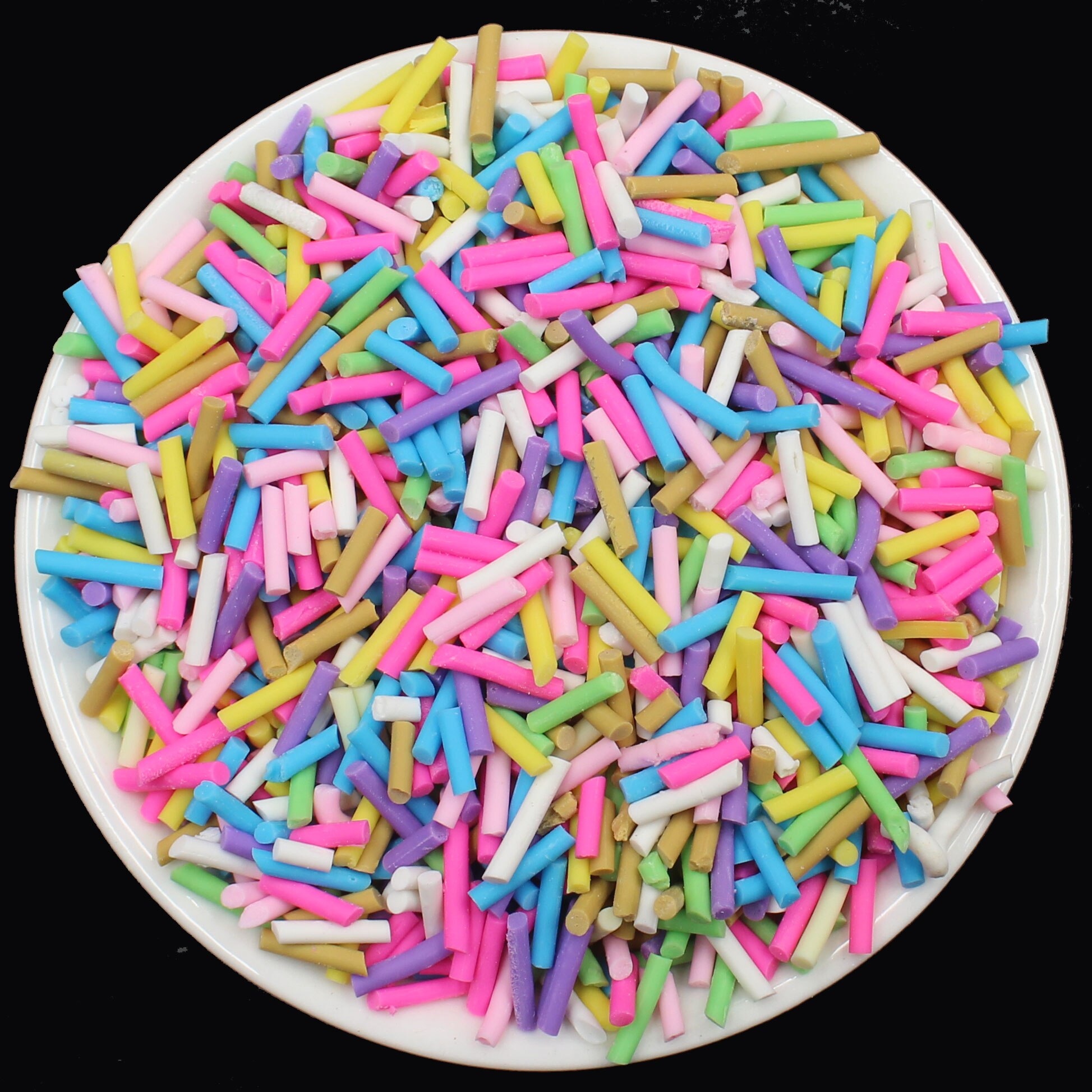 Lote de 100g de aspersores de colores largos, aspersores de arcilla polimérica en rodajas de caramelo para manualidades de decoración móviles, accesorios de relleno: Item No.1