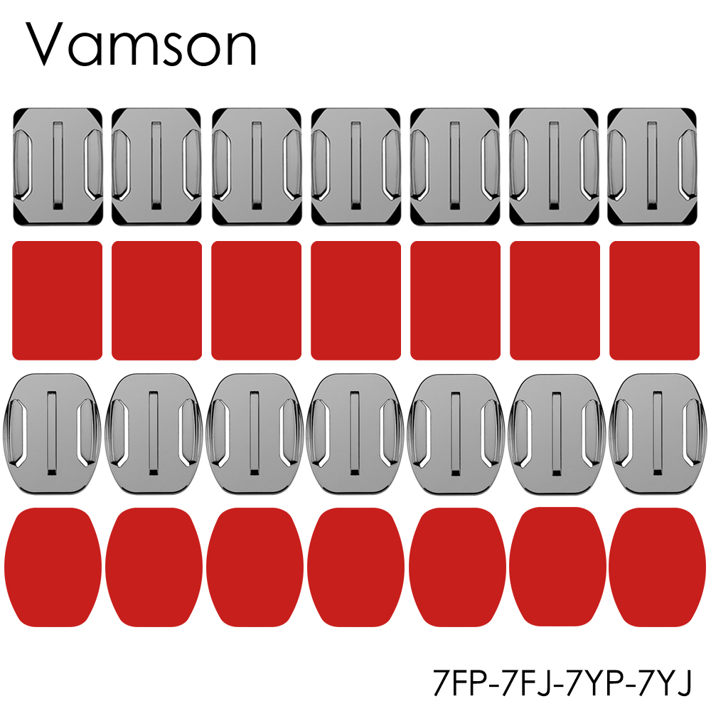 Vamson Klebehalterungen 3M Sticky Für GoPro Hero 9 8 7 6 5 4 Für DJI OSMO Action Gebogene flache Halterungen Klebrige Pads für Yi 4K VP106: 7FP-7FJ-7YP-7YJ