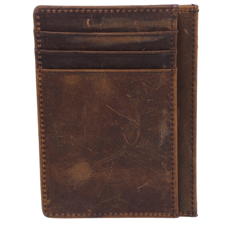 PU En Cuir Portefeuilles de Crédit Porte-Carte Antivol carte Magnétique Personnalité Portefeuille Portable: coffee color