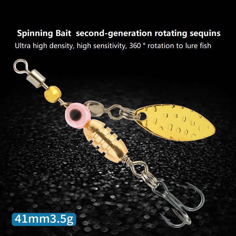Señuelo de Pesca giratorio, cebo duro de Metal con lentejuelas, anzuelos de plumas, 3,5g/4,5g/7g/9g/12g, 1 unidad