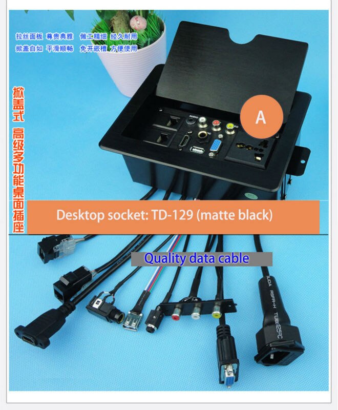 HD HDMI tischsteckdose/versteckte/Multimedia informationen Auslauf Kasten/MIC RJ45 Video Audio- VGA usb-schnittstelle Schreibtisch buchse F-128
