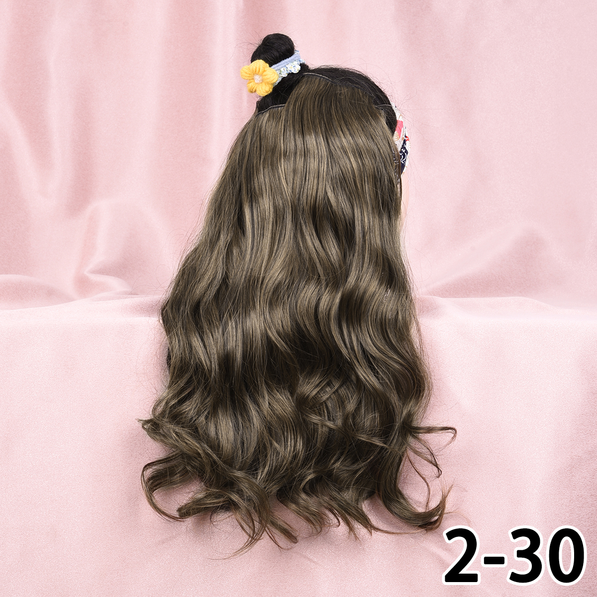 Silike – Extensions de cheveux synthétiques 16 pouces, postiche Halo Invisible, ligne de poisson, 6 Clips, longue ondulée, résistante à la chaleur, 3 postiches pour femmes: 2-30