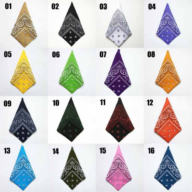New Fashion Hip Hop Unisex Bandana sciarpa quadrata stampa cotone fascia per capelli impacchi da polso fasce sciarpe per capelli fazzoletto sportivo