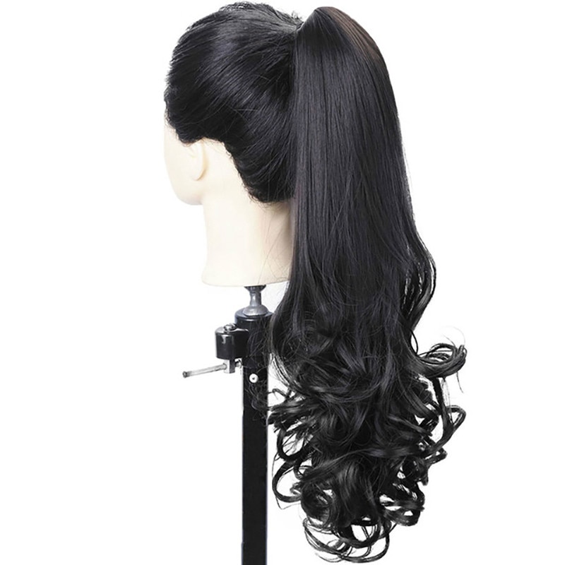 BUQI 24" 180g Synthetic Claw on Ponytail Hair Claws Curly Style HairpieceHair Extension Women Adult Hair Accessories