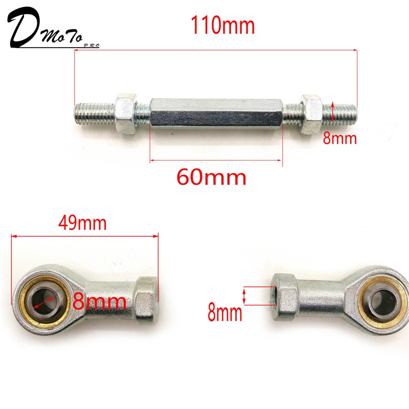 150mm/170mm 8mm Steering Tie Rod kit Ball Joint For 49cc Electric Mini Kids ATV Go Kart Buggy Quad Bike Parts