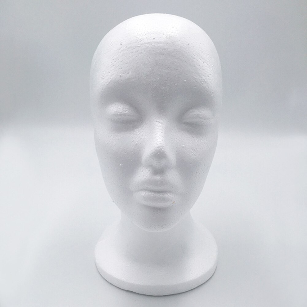 1 PC Female Styrofoam Foam Mannequin Manikin Head Model Hat Glasses Display Foam Mannequin Head Model Hat Wig Display Stand Rack: Default Title