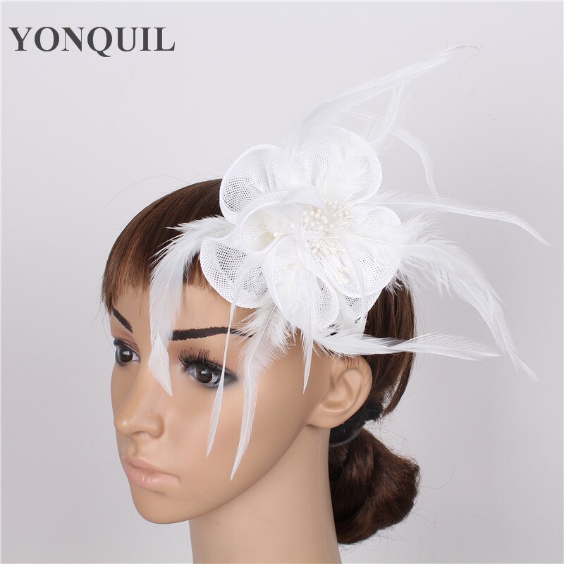 Häät tyylikkäät juhlat naisten hatut kiehtovat päähineet höyhenpääpantalla cocktail tee itse hiustarvikkeet pääntehty hattu syf 61