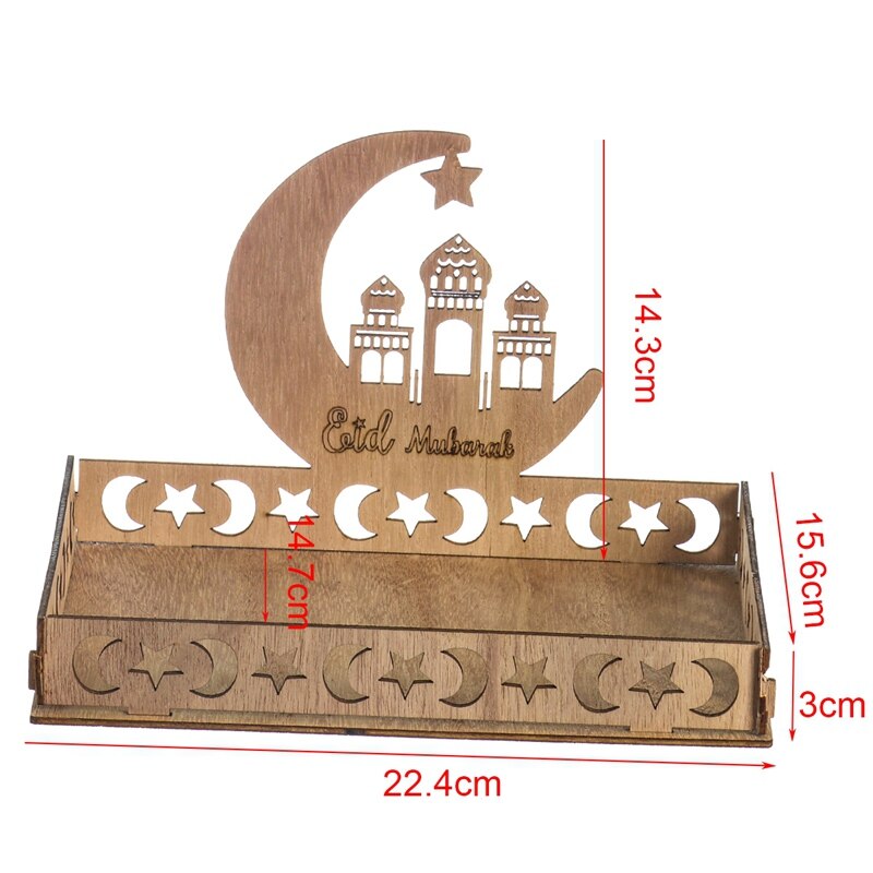 Moon Star Houten Ramadan Decoratie Voor Thuis Islamitische Moslim Party Decor Eid Mubarak Ramadan Kareem Voedsel Lade Eid Al adha: tray-A