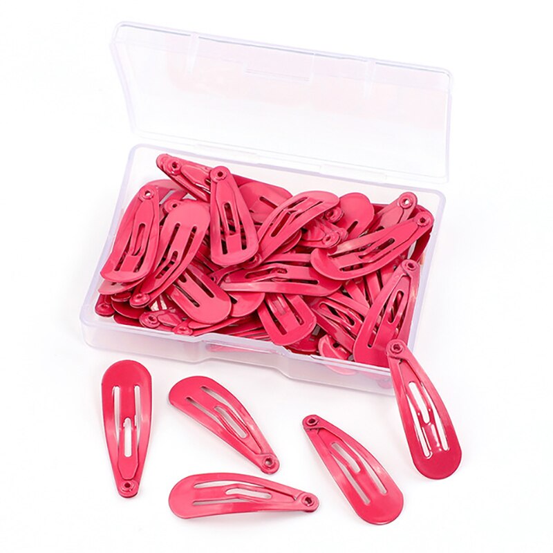 50 Teile/schachtel Mehrfarbig Metall schnappen Haar Clip Nette Stil Haarnadeln Zubehör Baby Mädchen Haar Clips Nicht Unterhose 3CM Headware foto Stütze: rot