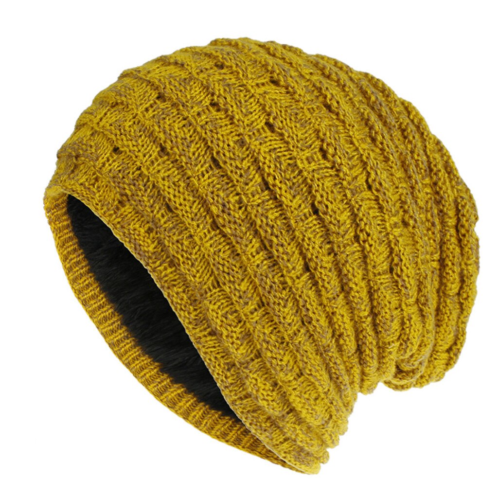 Neue Winter Hütte Männer Einfarbig betroffen Mützen Hütte Herbst Winter Warme Bequeme Hütte draussen Zubehör Dicken Baumwolle Hüte: Gelb