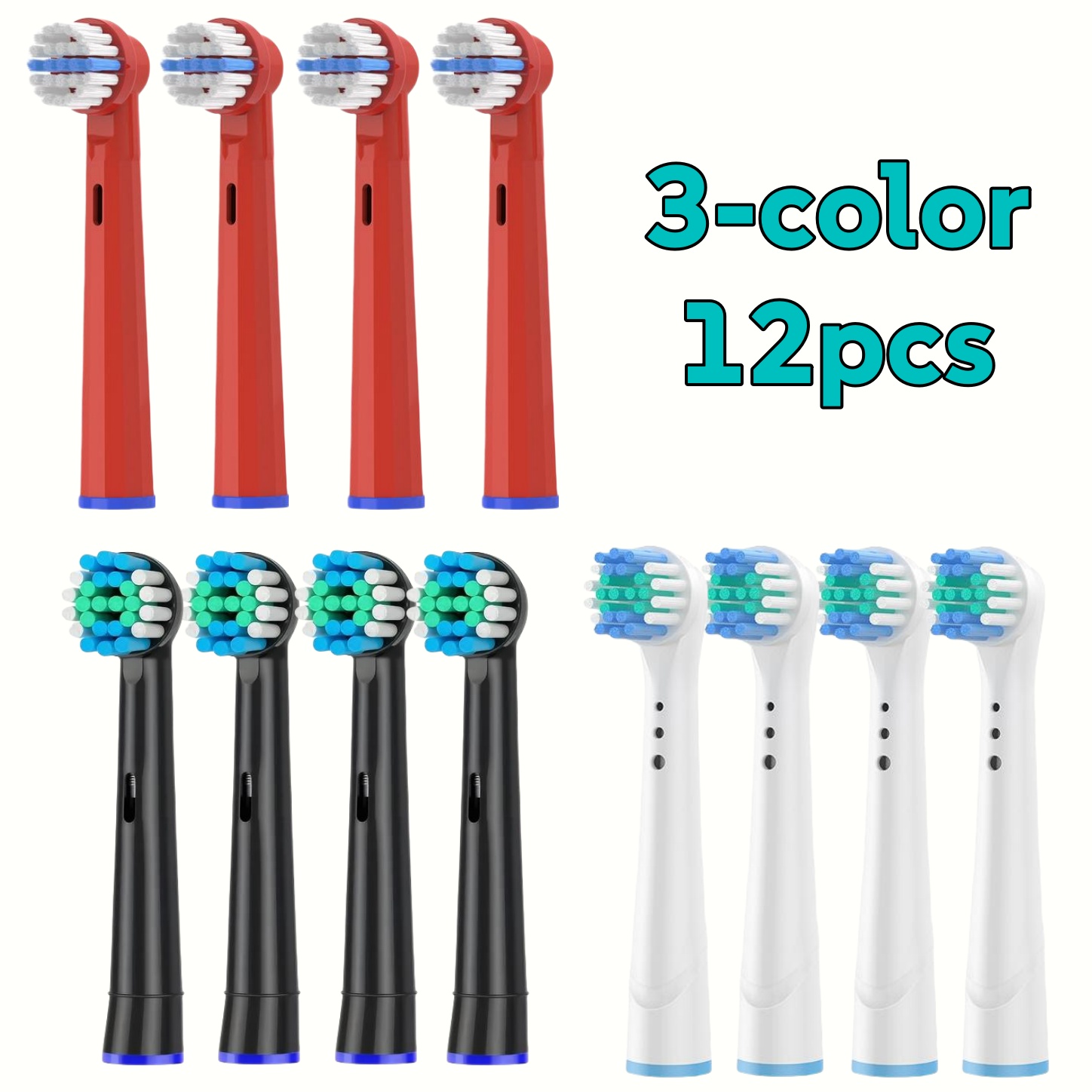 4/12pcs Replacement Toothbrush Heads for Oral-B Electric Toothbrush Precision Clean Brush-Head Effective Oral Care: green