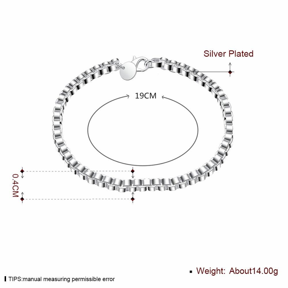 Luxe flambant neuf 925 argent bracelet 4mm boîte chaîne Bracelet pour femmes hommes bijoux