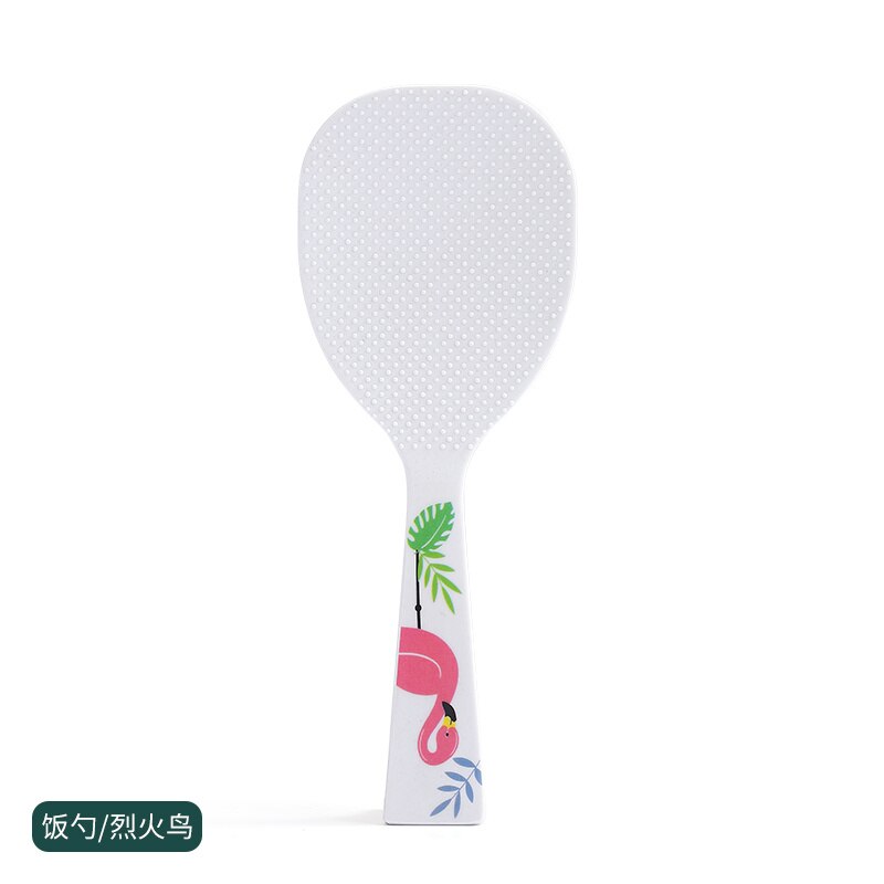 VandHome japońska łyżka robić serwowania chochla z włókna bambusowego z wzorem kreskówka długa rączka akcesoria kuchenne obiad łyżka robić zupy: Rice łyżka A