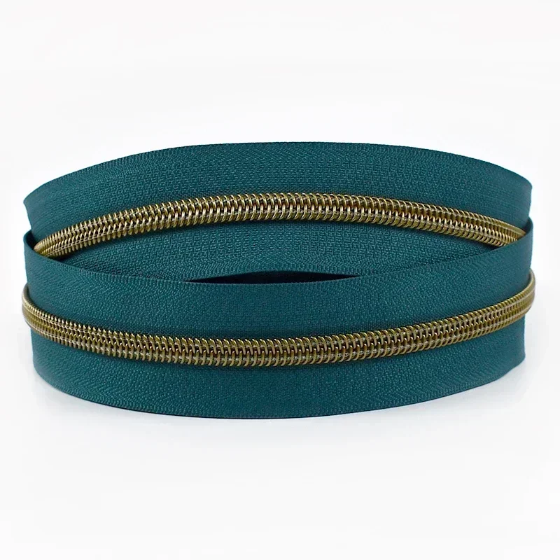 Cremallera de nailon con dientes de bronce, cinta colorida, cremalleras abiertas, Kit de reparación de ropa, accesorios de costura DIY, 5/10/20/30/50M, 5 #