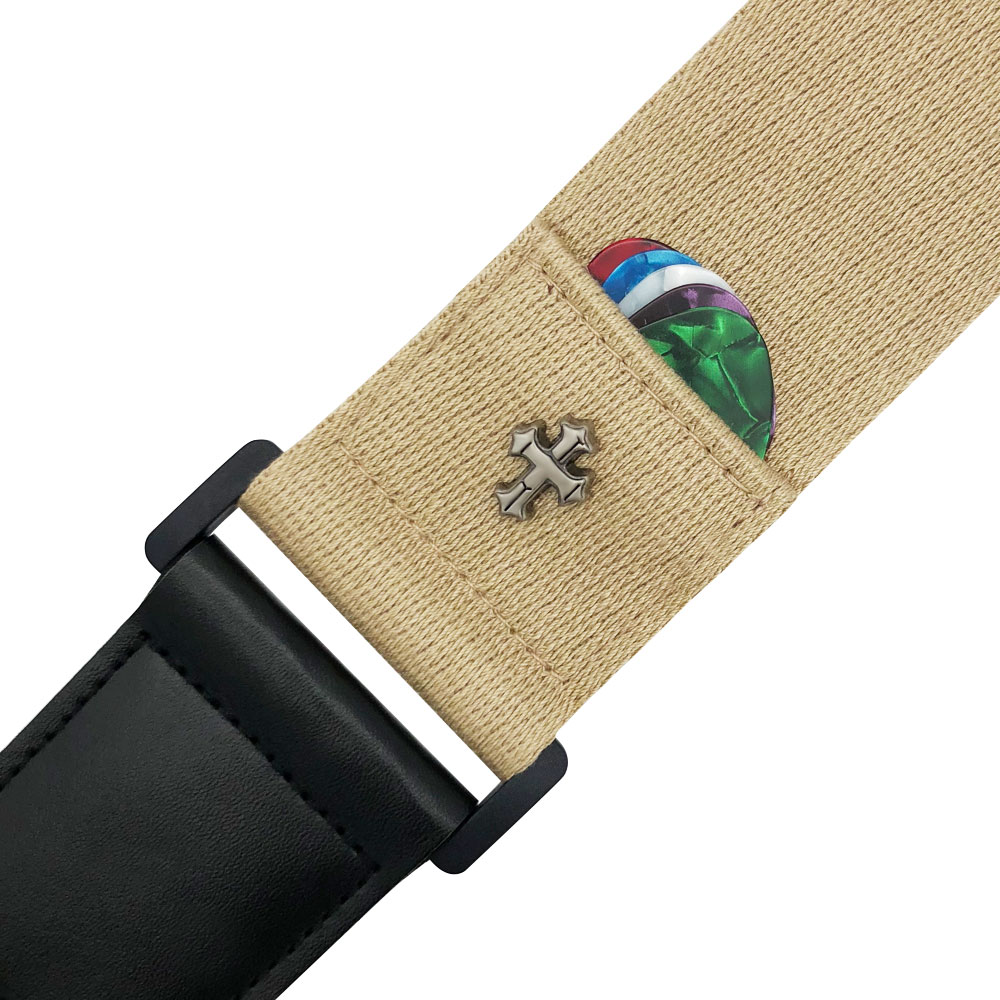 Slozz-kitaran hihna akustiselle sähkökitaralle / bassotarvikkeet kudottu kangas nahkapää 5cm/2 &quot; leveys 154cm/60.6 &quot; pituus