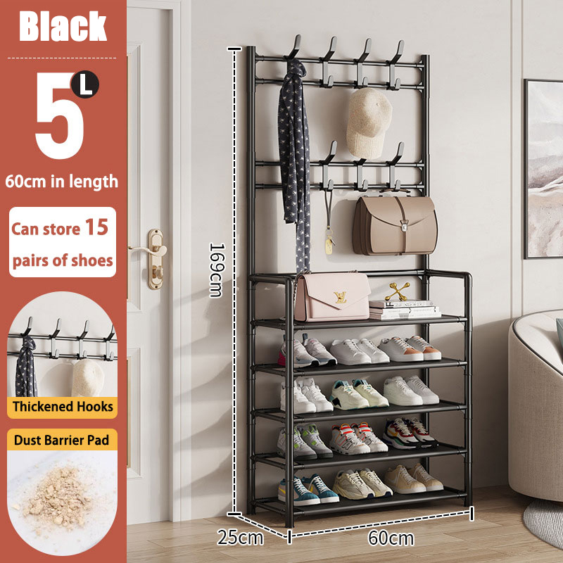 Zapatero de varios niveles, organizador de suelo, gabinete de almacenamiento para zapatillas, sombreros, abrigos, dormitorio, hogar, multifuncional, ahorro de espacio: Color rojo