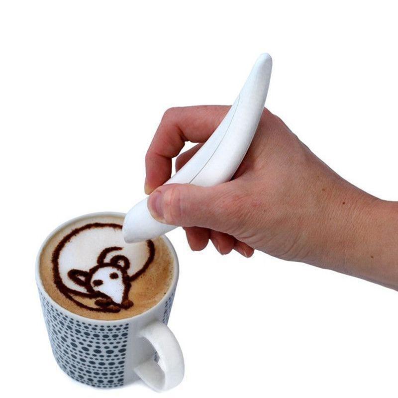 Stylo d'art Latte pour gâteau au café, stylo à épices, stylo de décoration artistique Latte, stylo de décoration de gâteau au lait, stylo de sculpture de café, outils de pâtisserie
