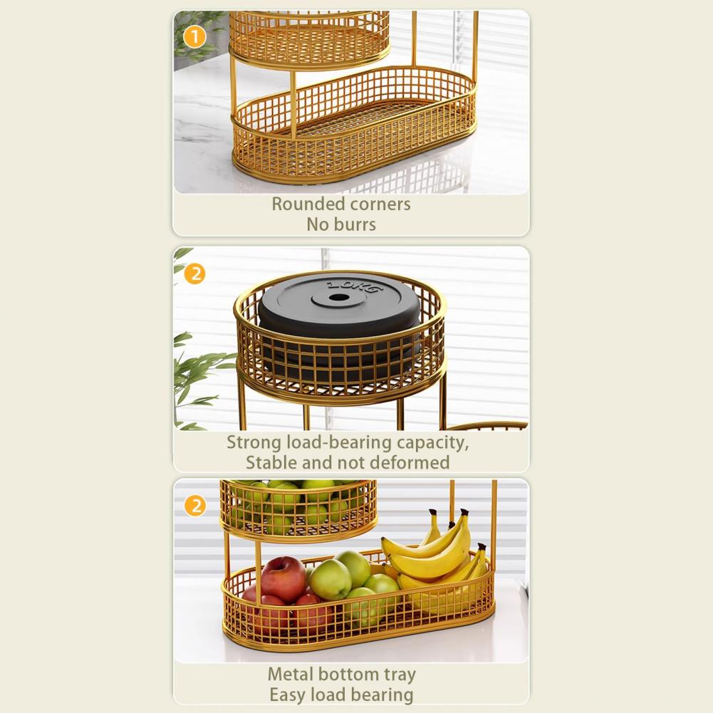 32cm fruktkorgar för kök flerskiktad järnförvaringskorg fruktskål trådkorg organisera grönsakspotatis lökbehållare ställ