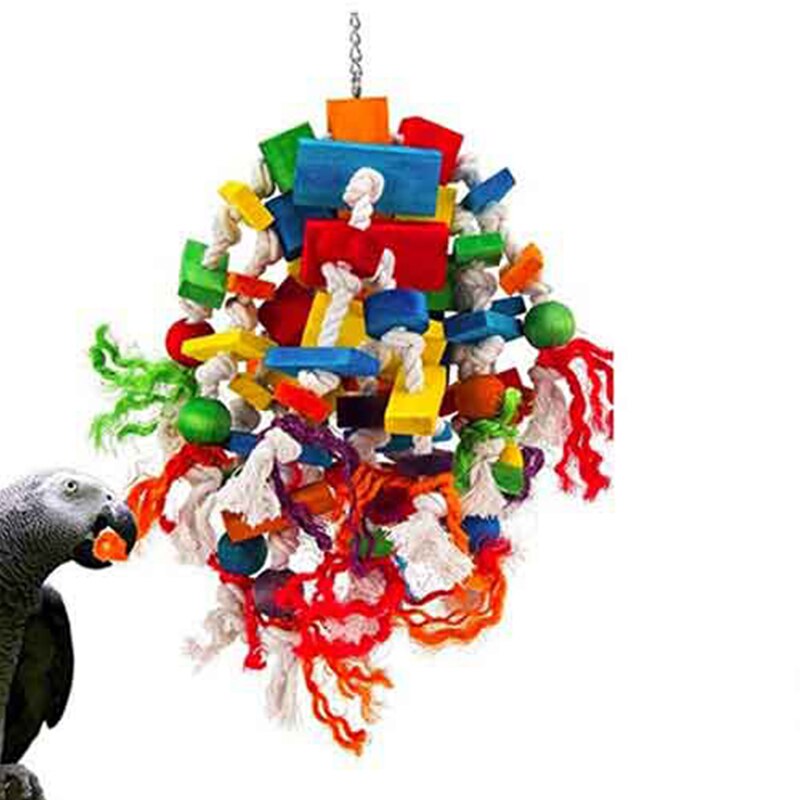 Vogel Papegaai Speelgoed Vogels Swing Speelgoed Huisdier Vogel Accessoires Houten Kralen Bananen Appels Bossen Voor Budgie Lovebirds Conures Vogels Speelgoed