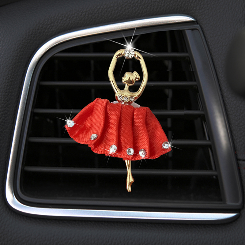 Auto Parfum Clip Ballet Meisje airconditioning Outlet Parfum Clip Ballerina Meisje Luchtverfrisser Geur Clip Auto Decor Accessoires: Black