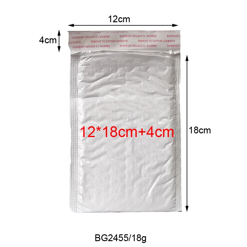 50 unidades de diferentes especificaciones, bolsa blanca de espuma, sobre de espuma, embalaje para oficina, bolsa de vibración a prueba de humedad: 12x18cm