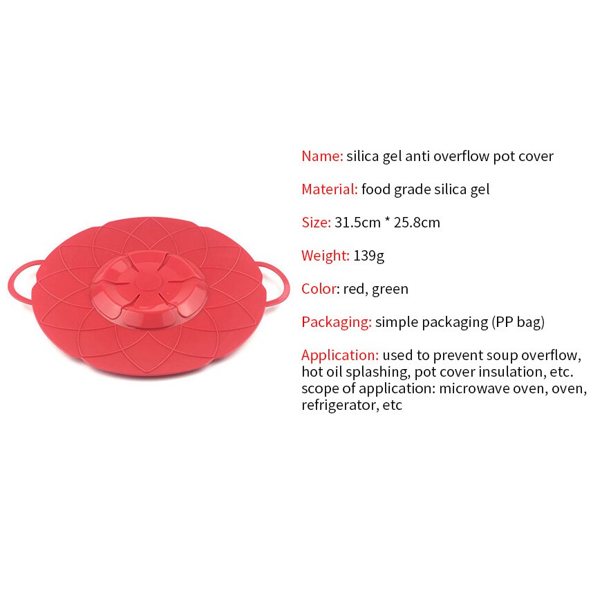 Silicon Pot Lid Spill Stopper Pot Lid Food Safety Grade Pot Lid Household Cooking Multi-function Splash Lids Kitchen Accessories