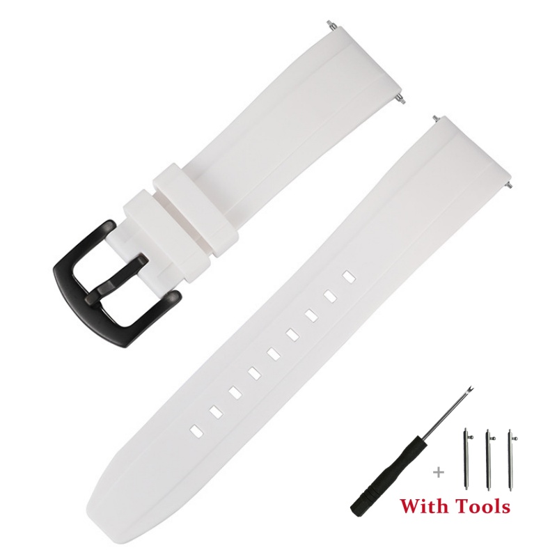 18mm 20mm 22mm 24mm 26mm Bracelet de montre en Silicone à dégagement rapide Bracelet de montre en caoutchouc étanche Bracelet accessoires avec outil: BEIGE / 26mm