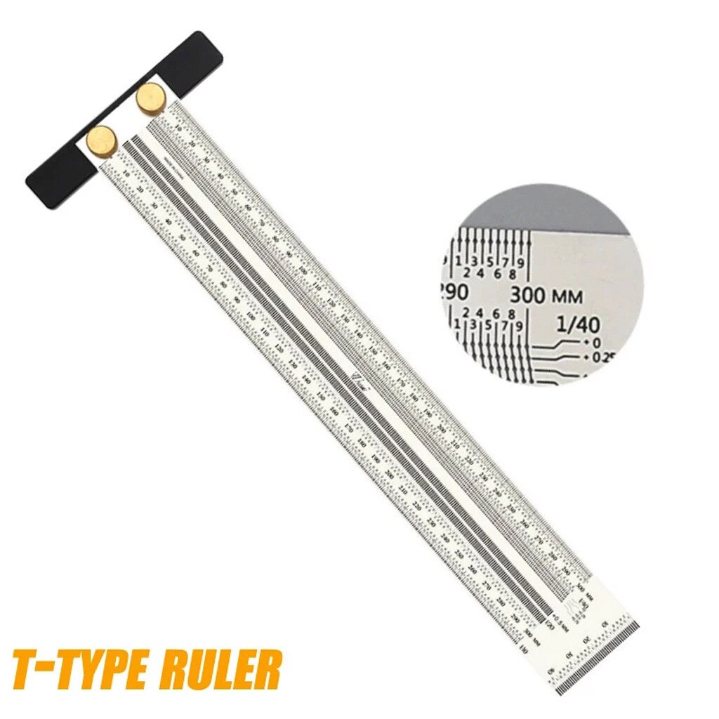 Multifunctional Ultra Precision Marking Ruler Scale Ruler T-type Hole Stainless Scribing Sales: 300mm