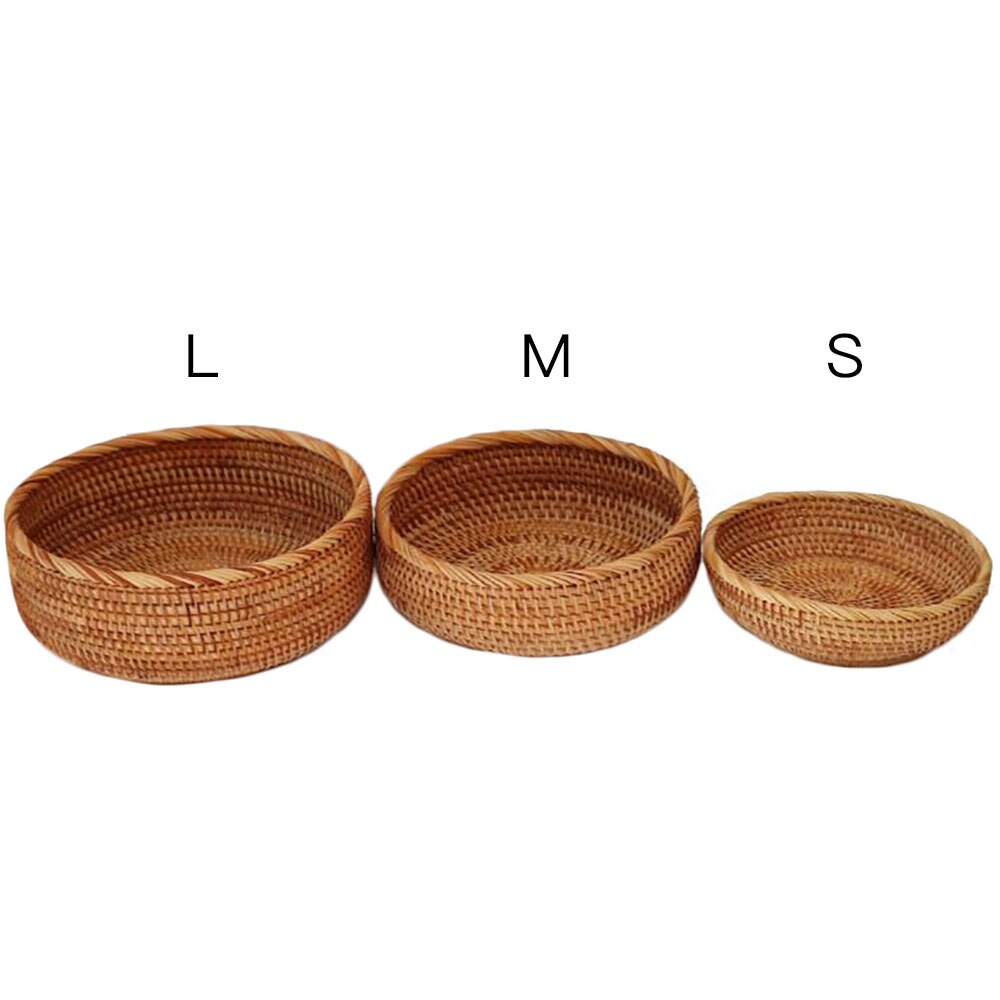 Handmade Fruit Candy Snack Wicker Organizer Willow Wicker Basket Weaving Storage Holder Dining Tray 26*11cm 23*9cm 20*7.5cm