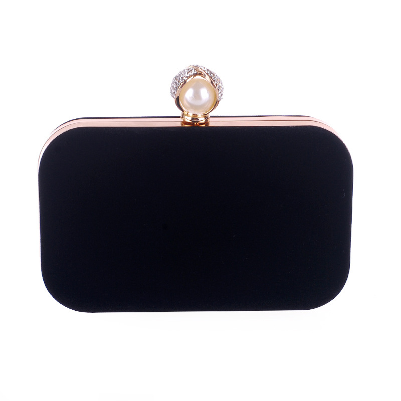 Red Women Clutch Evening Bag Purse With Detachable Chain Handbag Wedding Cocktail Party Velvet Clutches Prom Wedding Shoulder: black C