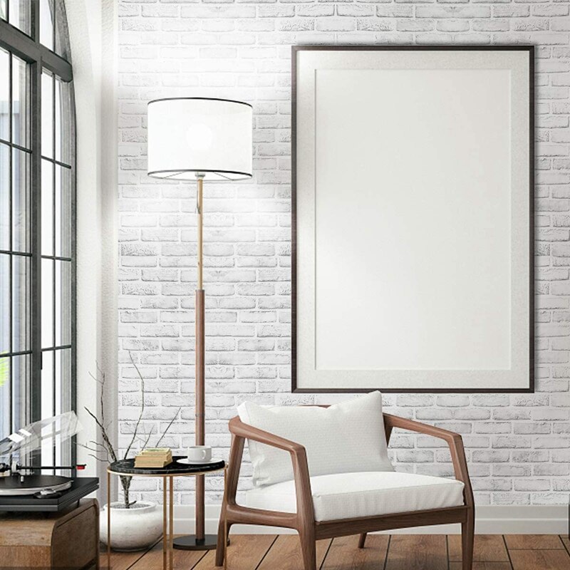 Papel tapiz de ladrillo blanco, papel pintado de ladrillo adhesivo 3D, papel tapiz de pared removible de ladrillo con textura de imitación