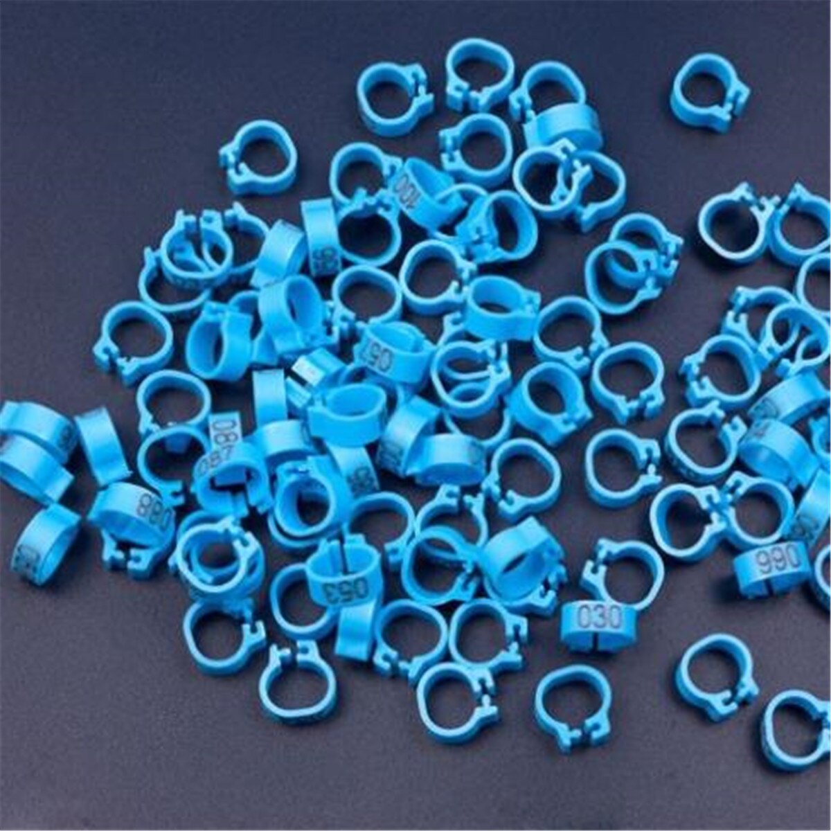 100Pcs Vogel Ringen Been Bands Voor Duif Papegaai Gevogelte Clip Ringen Nummer 1-100: Light Blue