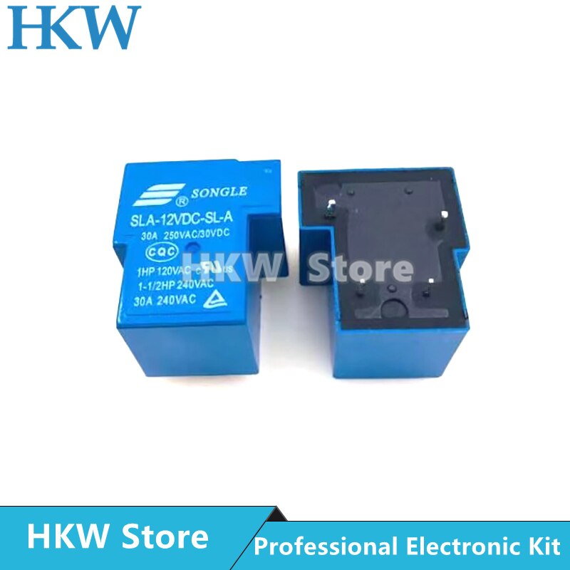 5pcs Relay 4pins SLA-05VDC-SL-A SLA-12VDC-SL-A SLA-24VDC-SL-A 5V 12V 24V 30A 250VAC 5PIN T90 Normally Open Relays Relais 4pin