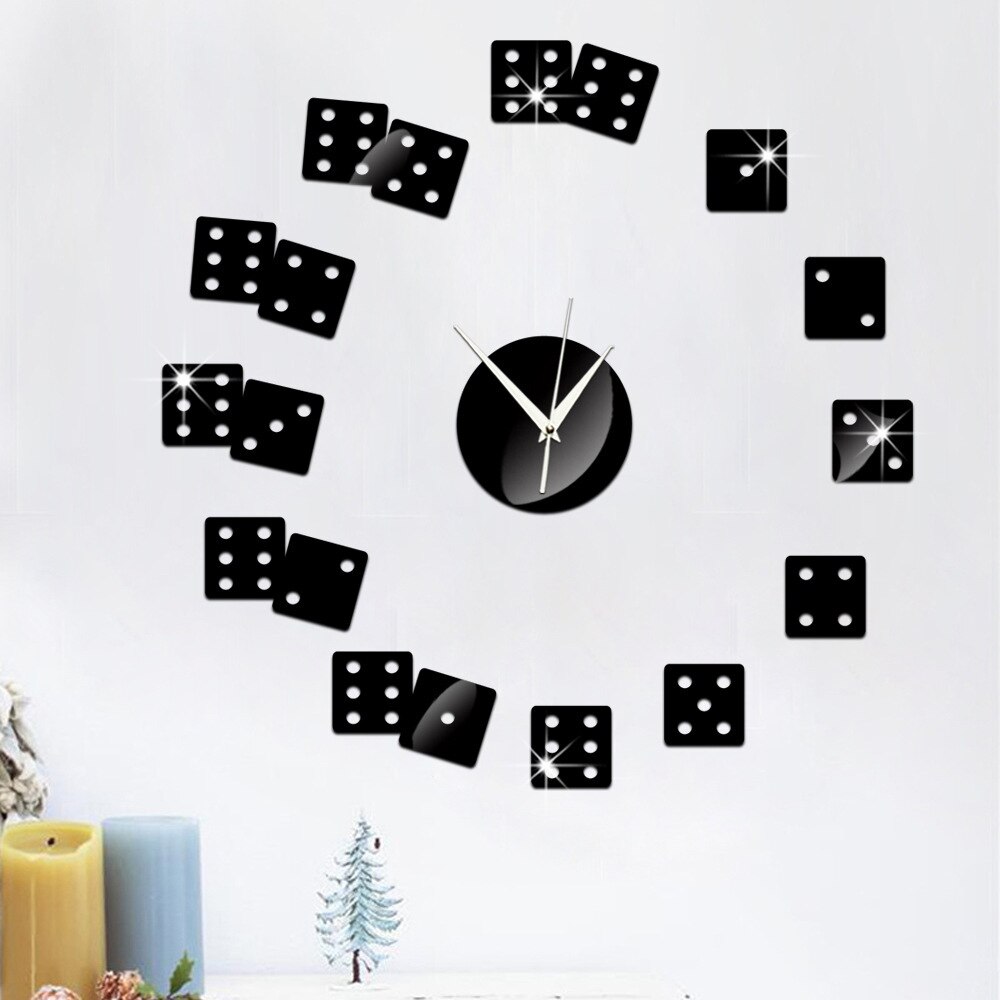 Decorate Home playing cards clock art wall mirror sticker decoration Decals mural painting Removable Decor Wallpaper LF-1100: 3