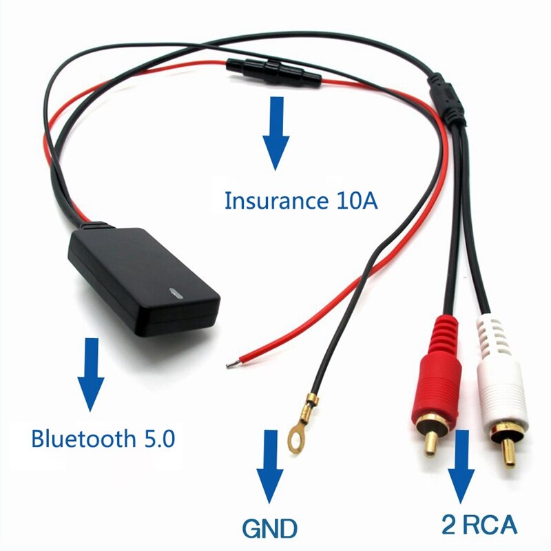 Universal bluetooth aux modtager modul 2 rca kabel adapter bilradio stereo trådløs o input musikafspilning til lastbil auto