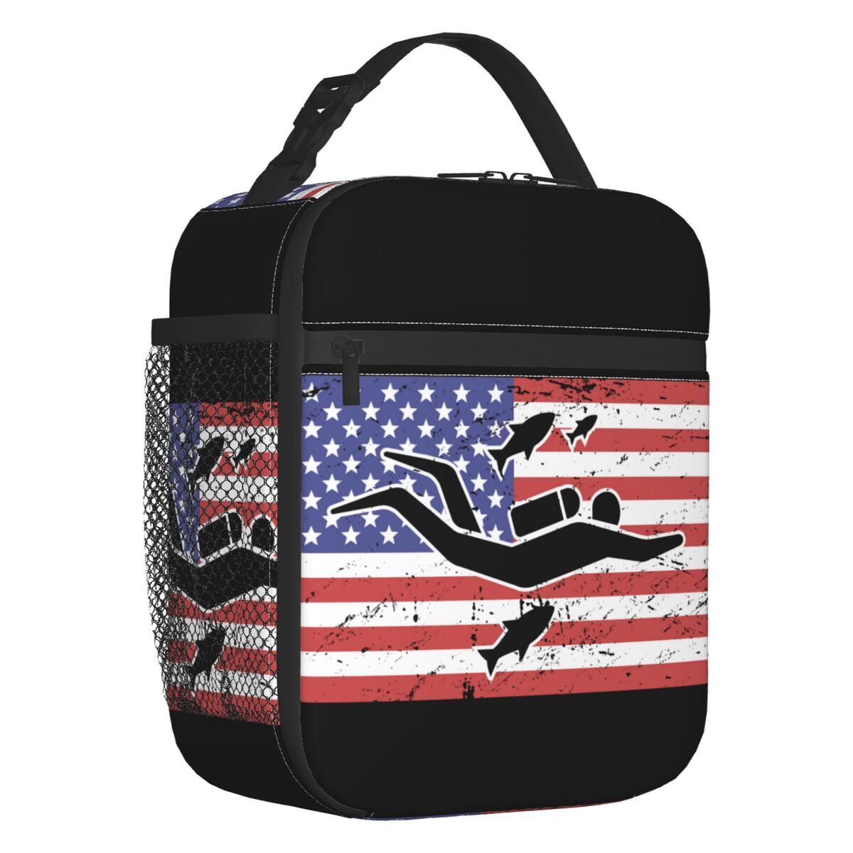 Scuba Diving Insulated Lunch Bags for Women Adventure Ocean Dive Diver Portable Cooler Thermal Bento Box Work School Travel: Dark Grey