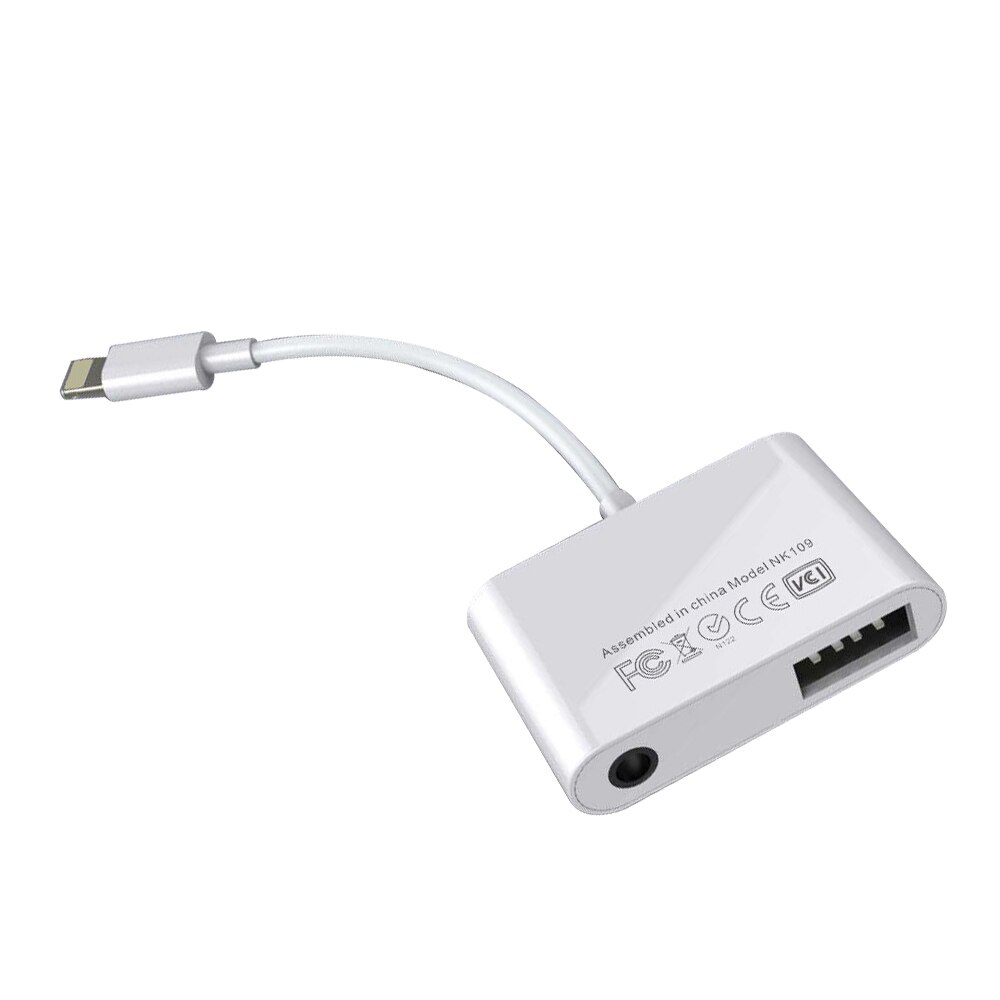 Conector adaptador de cargador 3 en 1 para Lightning a cámara USB adaptador lector de cámara multifunción con puerto de carga