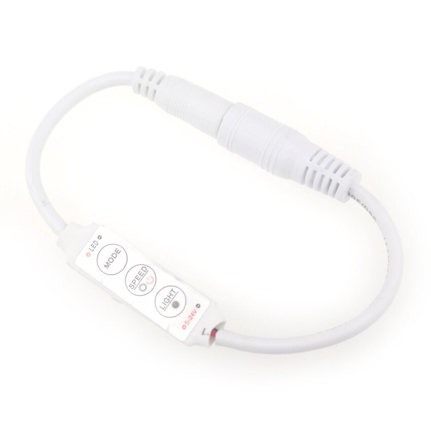 Mini interrupteur manuel led gradateur 12 v 24 v contrôleur pour bande de led couleur simple, variateur pwm 3 touches avec prise cc