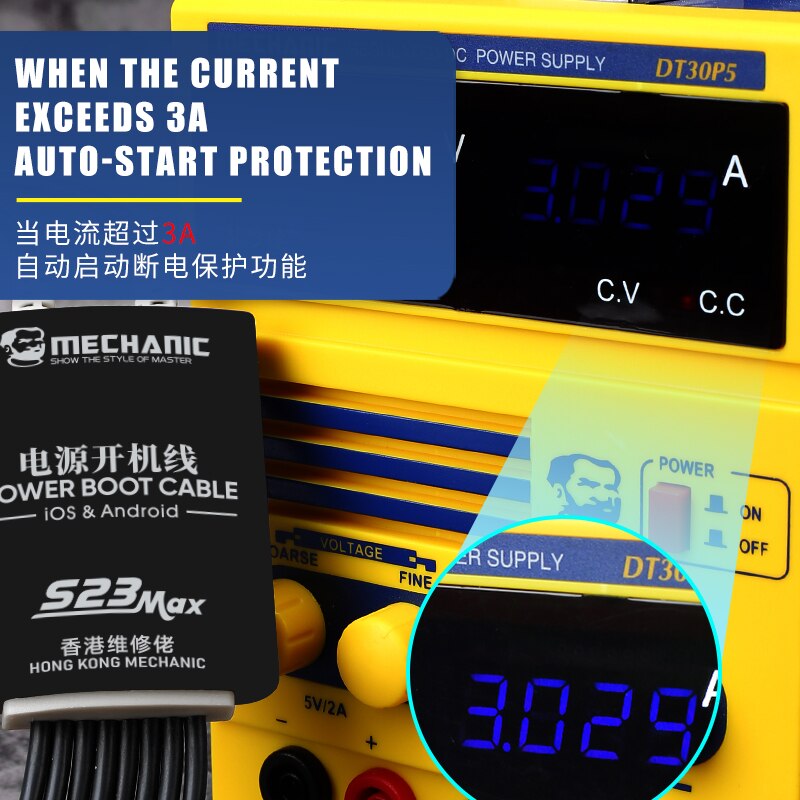 Mechanic S23 Max Power Supply Test Cable Mobile Phone Boot Line For iPhone 5S-12Pro Max Android Samsung Huawei Oppo Xiaomi Vivo