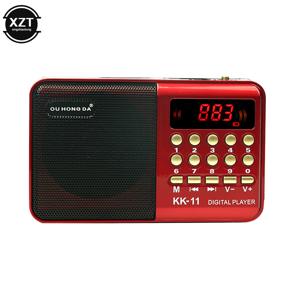 Mini Portable Radio Handheld Rechargeable Digital FM USB TF MP3 Player Music Speaker Devices Supplies