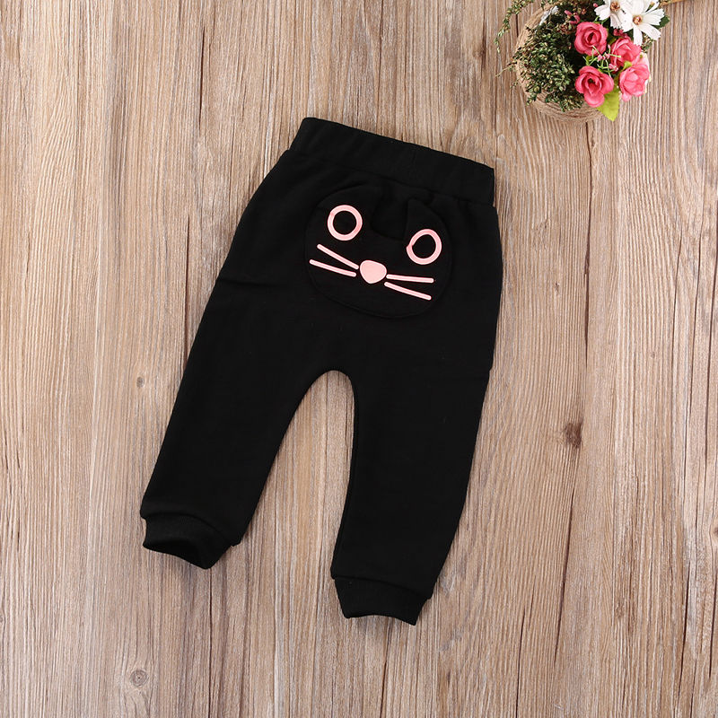 Baby Jongens Meisjes Leuke Kat Kitten Broek Harembroek Bodems Kleding 3-24M