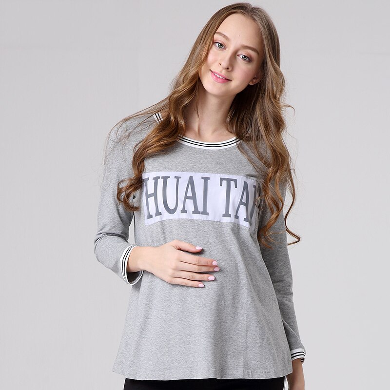 Vrouw Moederschap T-shirts Losse Meisjes Tees O-hals T-Shirts Kleding voor Zwangere Vrouwen Kleding