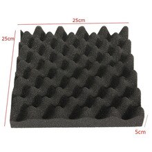 25x25x5cm Sound Absorbing Foam Sponge Sound Noise Insulation Bar KTV Wall Black Wavy Soundproof Foams Pro Audio Equipment