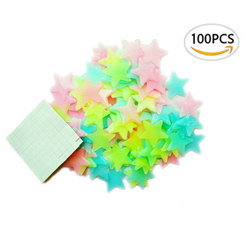 100PC 3D Kids Slaapkamer Energie Opslag Fluorescerende Glow In The Dark Sterren Glow Muurstickers Sterren Lichtgevende lichtgevende glow sticker