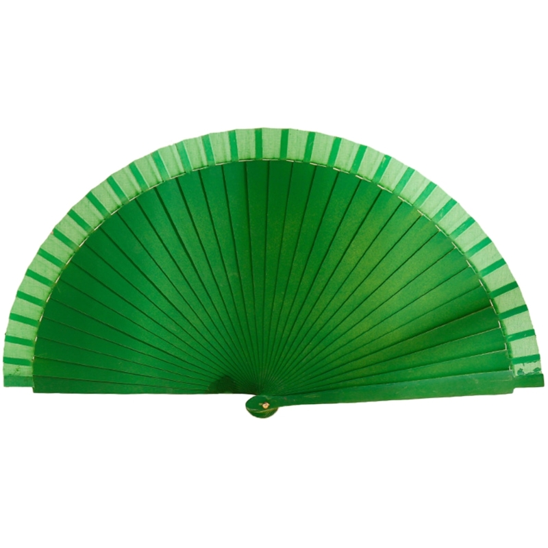Abanico K1MF, abanico mano madera clásico y moderno, abanico plegable Color sólido español para bodas y: green