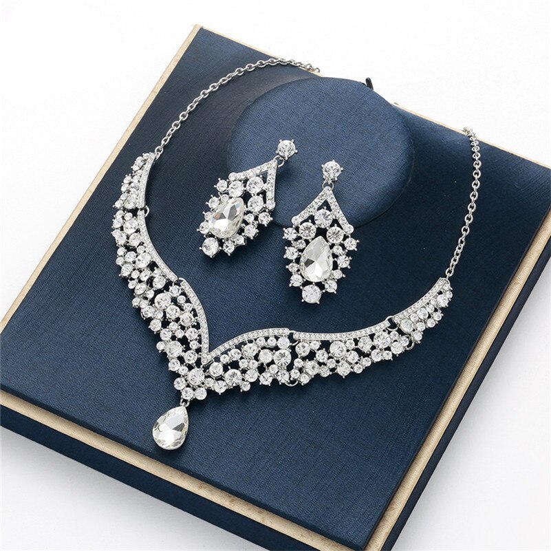 CC Jewelry Set Necklaces Earrings Luxury Wedding Accessories For Women Bridal Shine Cubic Zircon Party Fine Jewelry D022