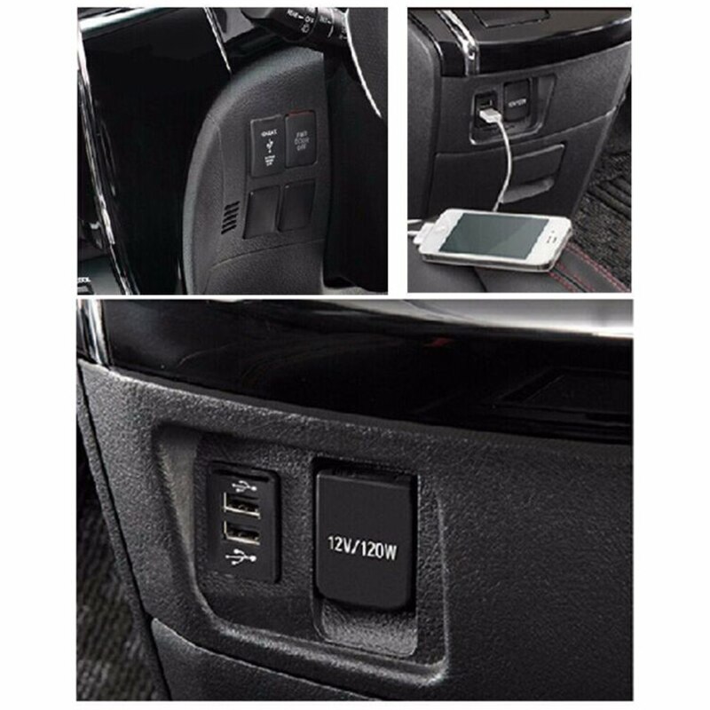 1pc Dual USB 2-Port Rapid Phone Charger Interior Modified Accessories For Toyota 4Runner/Prado 120 Series 2003