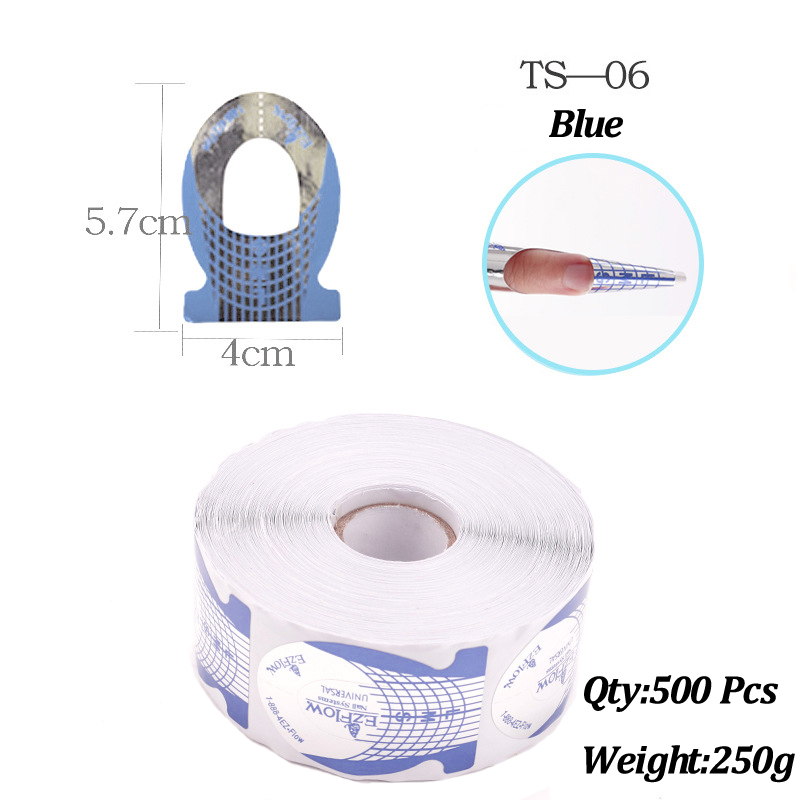 500 Pcs Nail Papier Extension Pochoir Formes Autocollants Titulaire pour Gel Acrylique Conseils Builder Français Nail Forme Astuce Faux Ongles Art Outils: plum